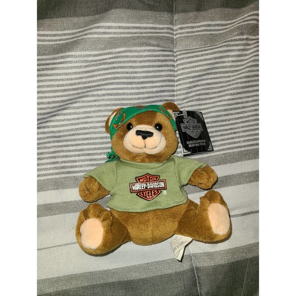 Harley Davidson Motor Cycles Stuffed Bean Bag Plush Toy Bear Manifold Max 6 - Picture 1 of 2